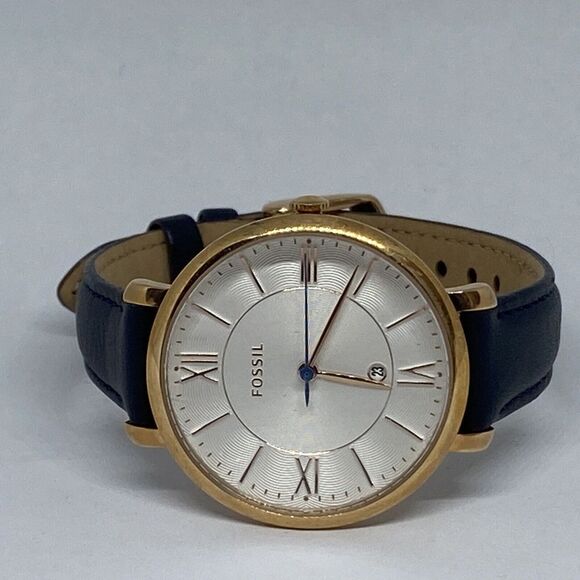 Fossil Jacqueline ES4140 Women's Blue Leather Analog Dial Quartz Watch OP842 - Picture 7 of 12